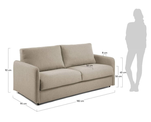 Диван-кровать 2 местный La Forma KOMOON S470CH12 матрас вискоза Бежевый 140 см-5
