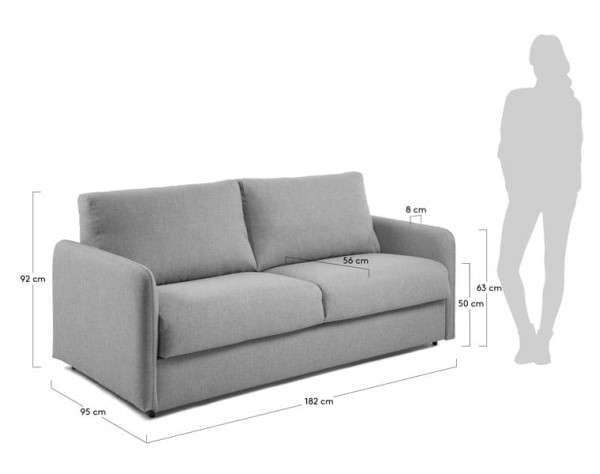 Диван-ліжко 2 місний La Forma KOMOON S470CH14 матрац віскоза Світло-сірий 140 см-5