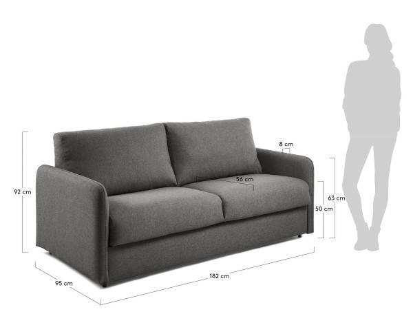 Диван-ліжко 2 місний La Forma KOMOON S471CH02 матрац поліуретан Темно-сірий 140 см-5