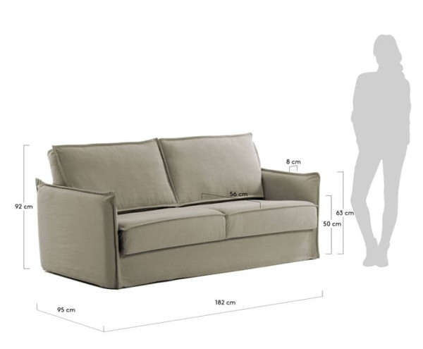 Диван-кровать 2 местный La Forma SAMSA S470BL12 матрас вискоза Бежевый 140 см-13