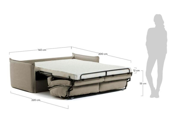 Диван-кровать 2 местный La Forma SAMSA S470BL12 матрас вискоза Бежевый 140 см-14