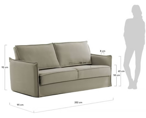 Диван-кровать 2 местный La Forma SAMSA S472BL12 матрас вискоза Бежевый 160 см Диван-кровать 2 местный La Forma SAMSA S472BL12 матрас вискоза Бежевый 160 см-13