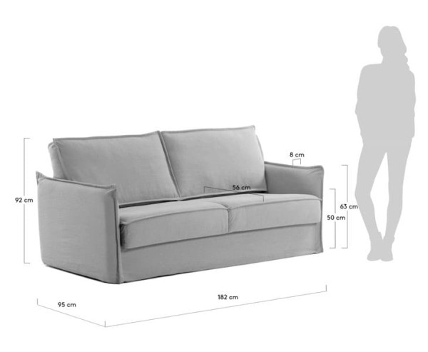 Диван-ліжко 2 місний La Forma SAMSA S471BL14 матрац поліуретан Сірий 140 см-12