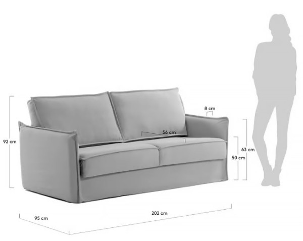 Диван-кровать 2 местный La Forma SAMSA S473BL14 матрас полиуретан Серый 160 см Диван-кровать 2 местный La Forma SAMSA S473BL14 матрас полиуретан Серый 160 см-12