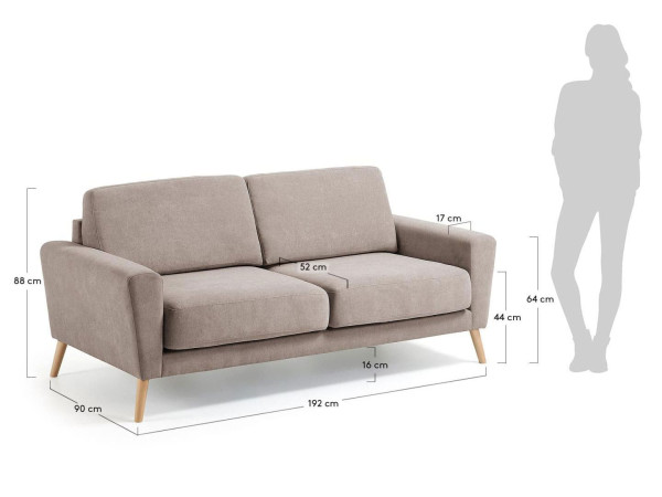 Диван 3-местный La Forma GUY S481LD03 Бежевый 192 см-5