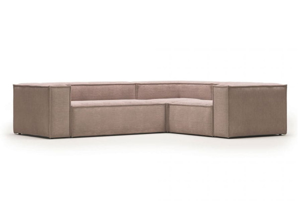 Кутовий диван 3-місний La Forma BLOK S717LN24 Рожевий вельвет 290х230 см / 230х290 см-0