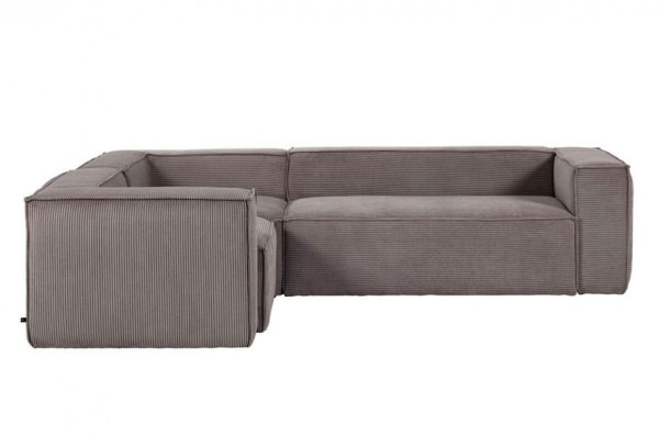 Кутовий диван 4-місний La Forma BLOK S683LN15 Сірий вельвет 320х230 см / 230х320 см-1