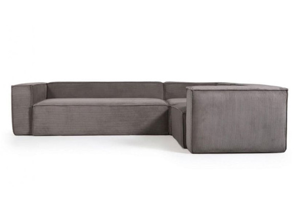 Кутовий диван 4-місний La Forma BLOK S683LN15 Сірий вельвет 320х230 см / 230х320 см-2