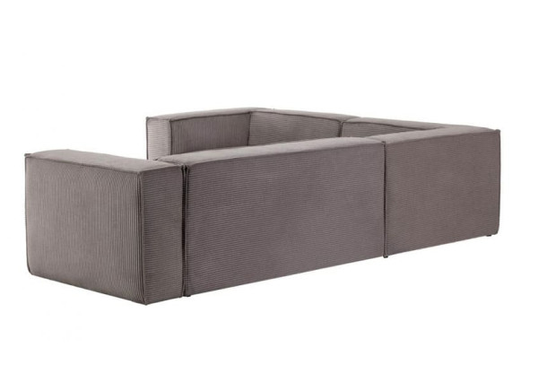 Кутовий диван 4-місний La Forma BLOK S683LN15 Сірий вельвет 320х230 см / 230х320 см-3