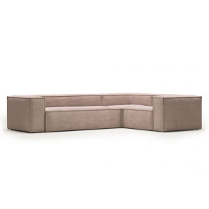 Кутовий диван 4-місний La Forma BLOK S683LN24 Рожевий вельвет 320х230 см / 230х320 см