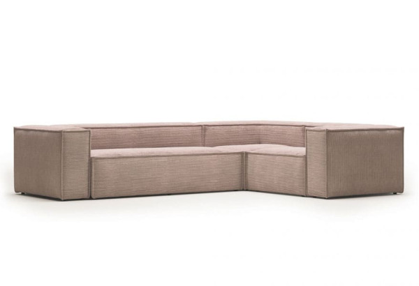 Кутовий диван 4-місний La Forma BLOK S683LN24 Рожевий вельвет 320х230 см / 230х320 см-0