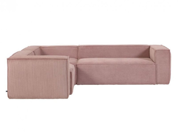 Кутовий диван 4-місний La Forma BLOK S683LN24 Рожевий вельвет 320х230 см / 230х320 см-2