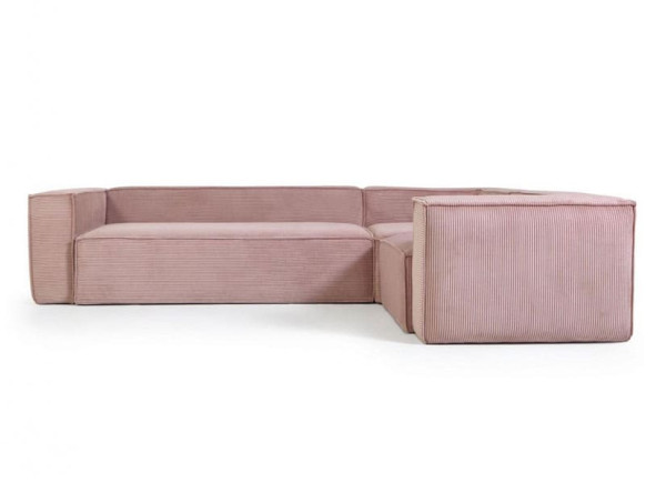 Кутовий диван 4-місний La Forma BLOK S683LN24 Рожевий вельвет 320х230 см / 230х320 см-3