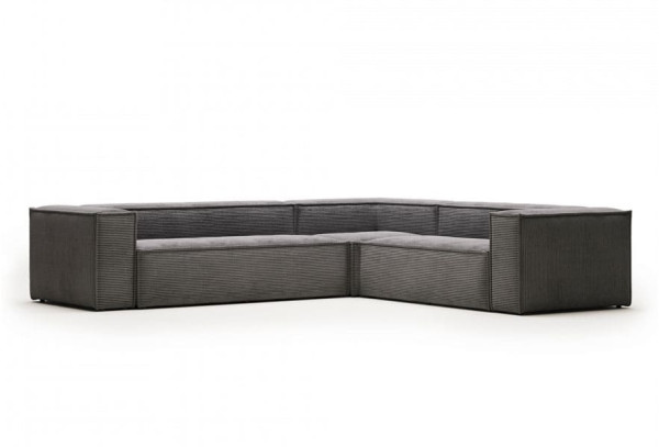 Угловой диван 5-местный La Forma BLOK S685LN15 Серый вельвет 320х290 см / 290х320 см-0