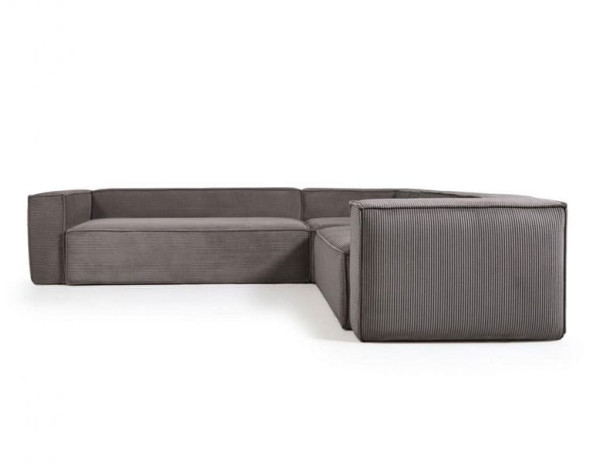 Угловой диван 5-местный La Forma BLOK S685LN15 Серый вельвет 320х290 см / 290х320 см-1