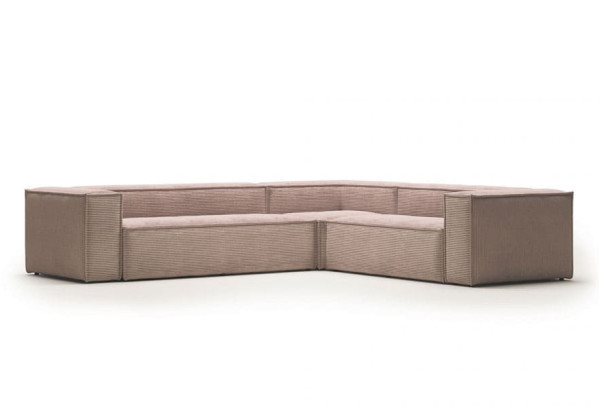 Угловой диван 5-местный La Forma BLOK S685LN24 Розовый вельвет 320х290 см / 290х320 см-0