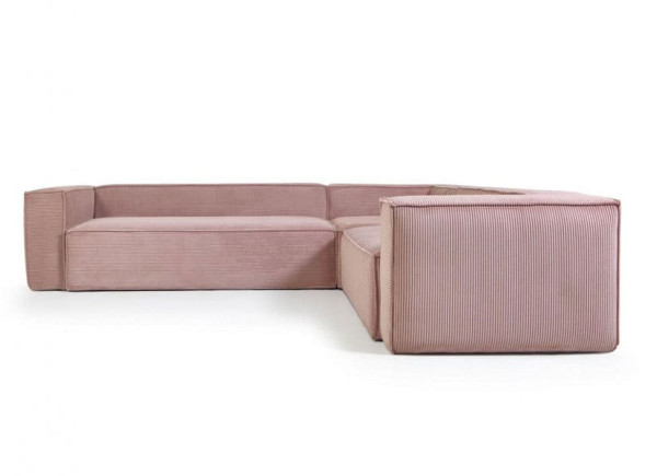 Угловой диван 5-местный La Forma BLOK S685LN24 Розовый вельвет 320х290 см / 290х320 см-4