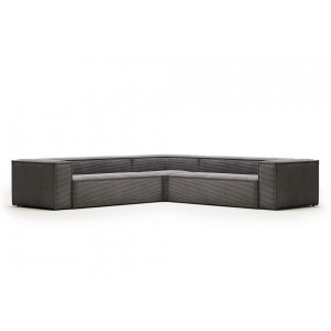 Угловой диван 6-местный La Forma BLOK S684LN15 Серый вельвет 320х320 см