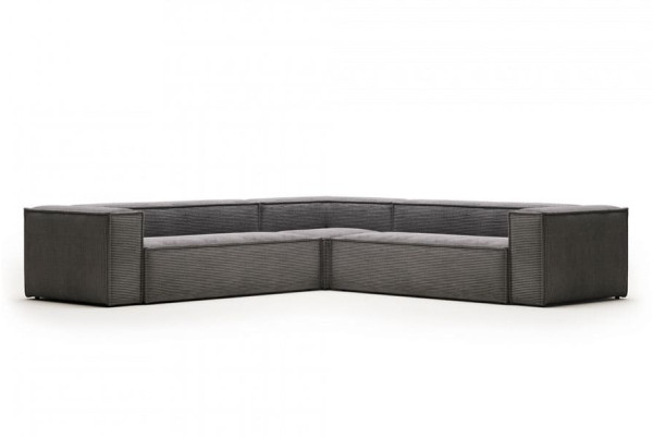 Кутовий диван 6-місний La Forma BLOK S684LN15 Сірий вельвет 320х320 см-0