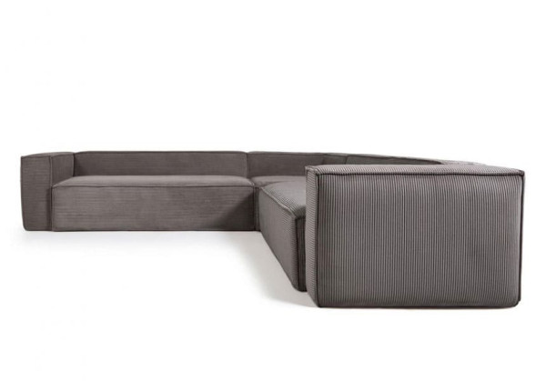 Кутовий диван 6-місний La Forma BLOK S684LN15 Сірий вельвет 320х320 см-1