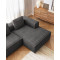 Угловой диван 2-местный с правым шезлонгом La Forma BLOK S574LN15 Серый вельвет 240 см-2-thumb
