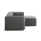Угловой диван 2-местный с правым шезлонгом La Forma BLOK S574LN15 Серый вельвет 240 см-4-thumb