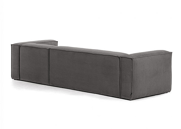 Угловой диван 4-местный с правым шезлонгом La Forma BLOK S573LN15 Серый вельвет 330 см-3