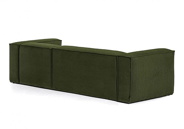 Угловой диван 4-местный с правым шезлонгом La Forma BLOK S573LN19 Зеленый вельвет 330 см-2