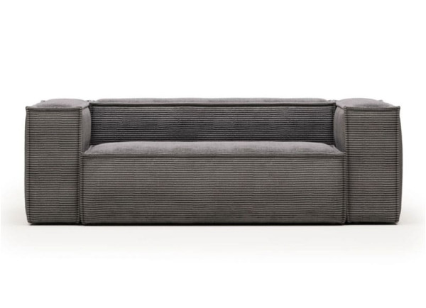 Диван 2-місний La Forma BLOK S571LN15 Сірий вельвет 210 см-0