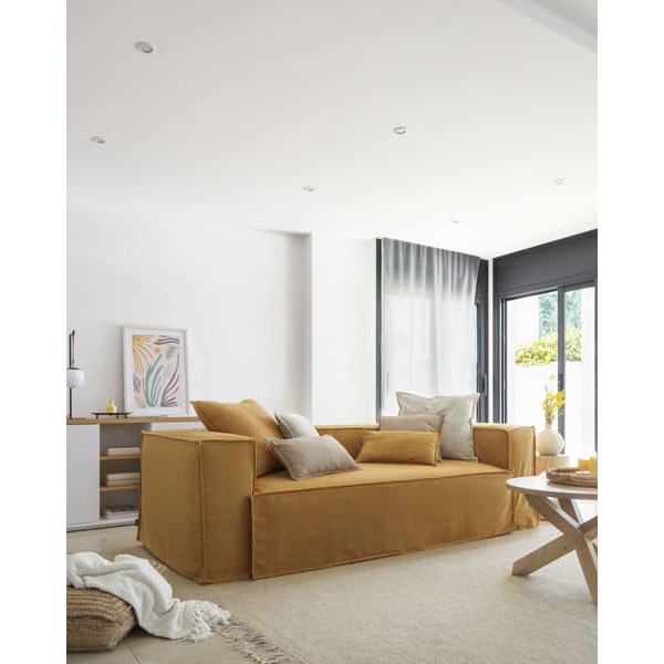 Диван 3-местный La Forma BLOK S570SN81 Горчичный 240 см-1