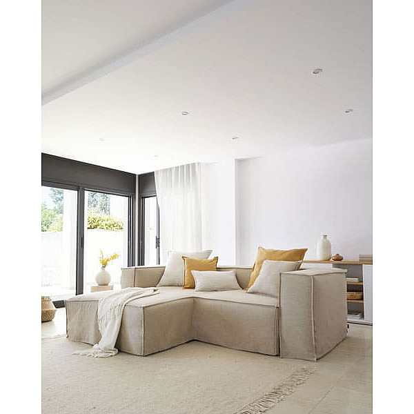 Угловой диван 2-местный с левым шезлонгом La Forma BLOK S575SN12 Бежевый 240 см-3