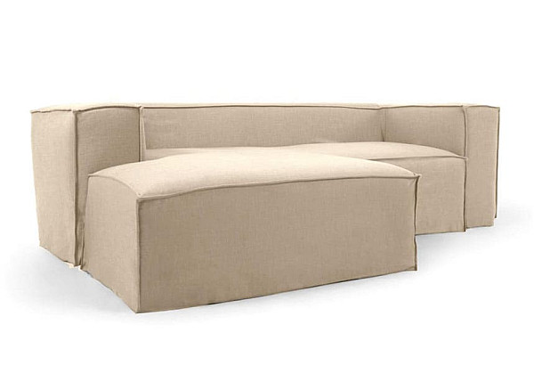 Угловой диван 2-местный с левым шезлонгом La Forma BLOK S575SN12 Бежевый 240 см-1