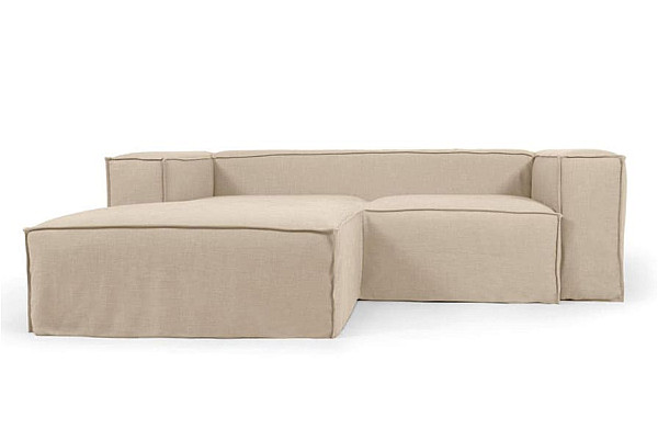 Угловой диван 2-местный с левым шезлонгом La Forma BLOK S575SN12 Бежевый 240 см-0