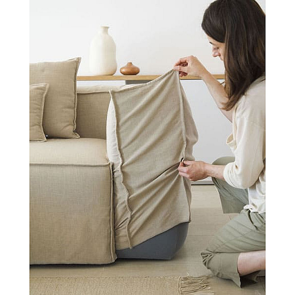 Угловой диван 2-местный с левым шезлонгом La Forma BLOK S575SN12 Бежевый 240 см-6