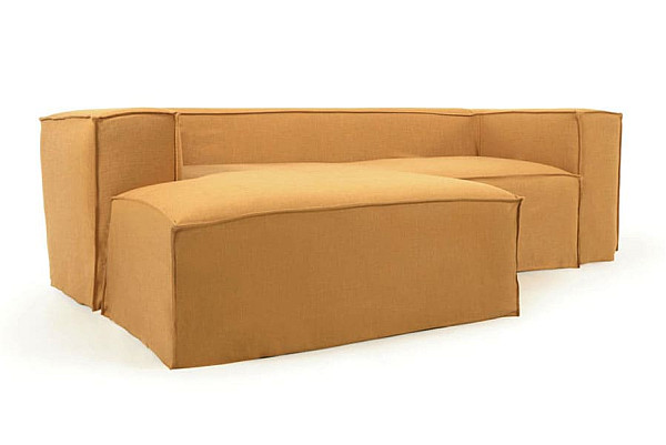 Угловой диван 2-местный с левым шезлонгом La Forma BLOK S575SN81 Горчичный 240 см-2