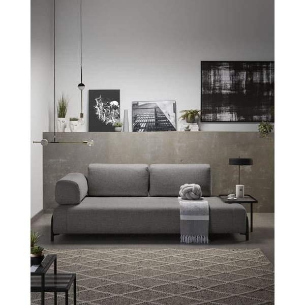 Диван 3-местный с приставным столиком La Forma COMPO S587BB02 Темно-серый-9