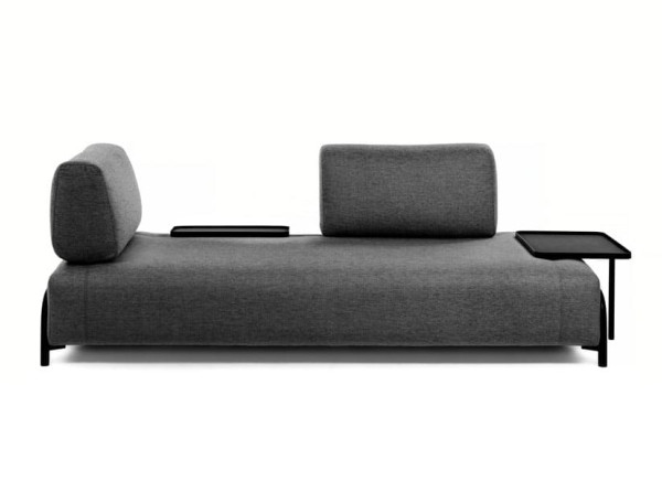 Диван 3-местный с приставным столиком La Forma COMPO S587BB02 Темно-серый-2
