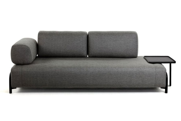 Диван 3-местный с приставным столиком La Forma COMPO S587BB02 Темно-серый-0