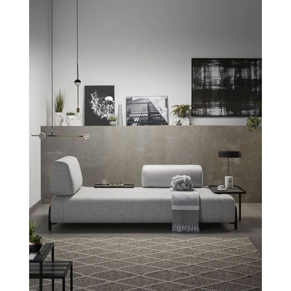 3-місний диван з приставним столиком La Forma COMPO S587BB14 Світло-сірий-3