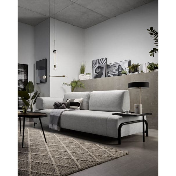 3-місний диван з приставним столиком La Forma COMPO S587BB14 Світло-сірий-5