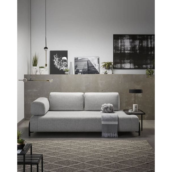 3-місний диван з приставним столиком La Forma COMPO S587BB14 Світло-сірий-11