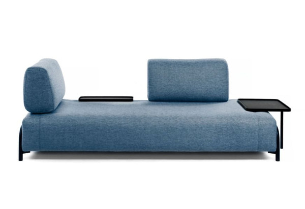 Диван 3-местный с приставным столиком La Forma COMPO S587BB26 Синий-1