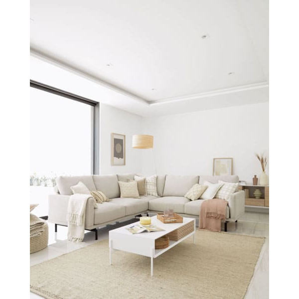 Кутовий диван 4-місний La Forma GALENE S801_53_GR39 Бежевий 267х267 см-13