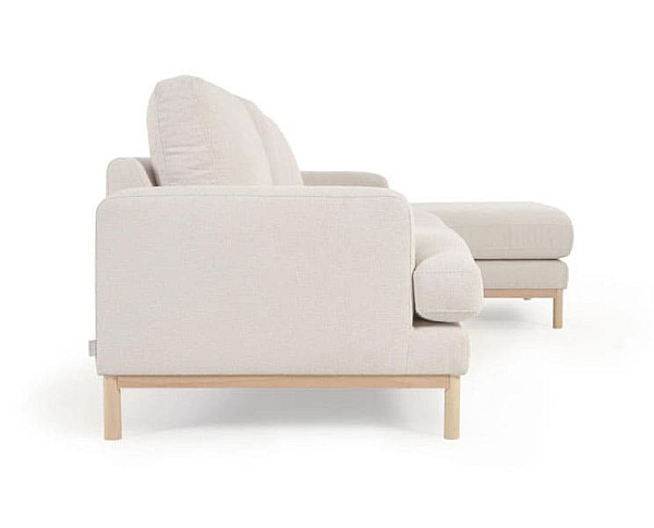 Кутовий диван 3-місний з правим шезлонгом La Forma MIHAELA S805_40D_PS33 Молочний-2