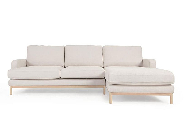 Кутовий диван 3-місний з правим шезлонгом La Forma MIHAELA S805_40D_PS33 Молочний-0