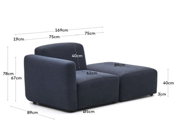 Модульний 1-місний диван La Forma NEOM S82611AU25 Синій-8