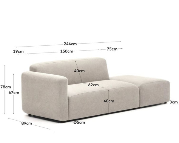 Модульний 2-місний диван La Forma NEOM S82621AU12 Бежевий-9