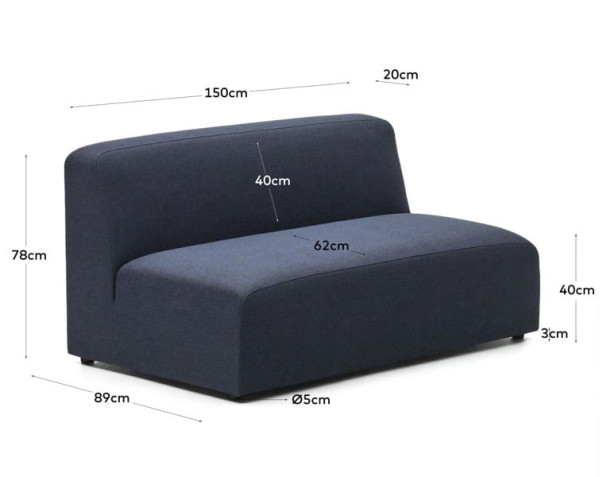 Модульний 2-місний диван La Forma NEOM S826MD2PAU25 Синій-8