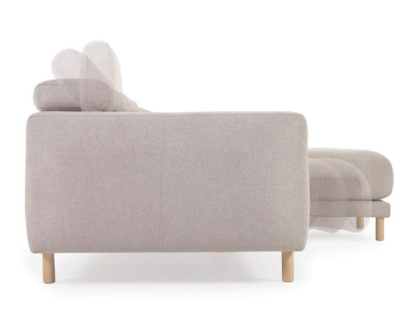 Угловой диван реклайнер 3-местный с правым шезлонгом La Forma SINGA S800_40_SO12 Бежевый-8