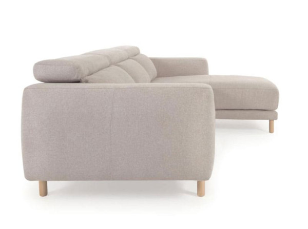 Угловой диван реклайнер 3-местный с правым шезлонгом La Forma SINGA S800_40_SO12 Бежевый-3